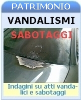 Investigazioni anti vandalismi indagini furti sabotaggi